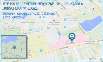 OŚRODEK REHABILITACJI DZIENNEJ - MIEJSKIE CENTRUM MEDYCZNE IM. DR.KAROLA JONSCHERA W ŁODZI - UL. MILIONOWA 14,  ŁÓDŹ-WIDZEW