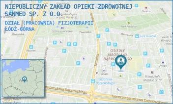 DZIAŁ (PRACOWNIA) FIZJOTERAPII - NIEPUBLICZNY ZAKŁAD OPIEKI ZDROWOTNEJ SANMED SP. Z O.O. - UL. TATRZAŃSKA 112,  ŁÓDŹ-GÓRNA