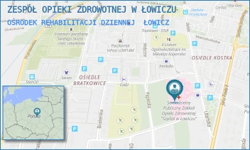 OŚRODEK REHABILITACJI DZIENNEJ - ZESPÓŁ OPIEKI ZDROWOTNEJ W ŁOWICZU - UL. UŁAŃSKA 28,  ŁOWICZ