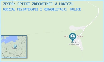 ODDZIAŁ FIZJOTERAPII I REHABILITACJI - ZESPÓŁ OPIEKI ZDROWOTNEJ W ŁOWICZU - RULICE 31,  RULICE