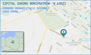 OŚRODEK REHABILITACJI DZIENNEJ - SZPITAL ZAKONU BONIFRATRÓW  W ŁODZI - KOSYNIERÓW GDYŃSKICH 61,  ŁÓDŹ-GÓRNA