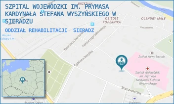 ODDZIAŁ REHABILITACJI - SZPITAL WOJEWÓDZKI IM. PRYMASA KARDYNAŁA STEFANA WYSZYŃSKIEGO W SIERADZU - UL. MARCELEGO NENCKIEGO 2,  SIERADZ