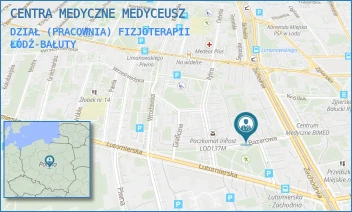 DZIAŁ (PRACOWNIA) FIZJOTERAPII - CENTRA MEDYCZNE MEDYCEUSZ - UL. BAZAROWA 9,  ŁÓDŹ-BAŁUTY