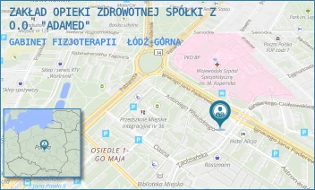 GABINET FIZJOTERAPII - ZAKŁAD OPIEKI ZDROWOTNEJ SPÓŁKI Z O.O. "ADAMED" - UL. IGNACEGO PADEREWSKIEGO 11,  ŁÓDŹ-GÓRNA