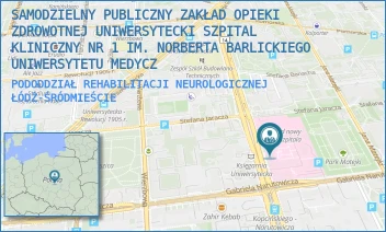 PODODDZIAŁ REHABILITACJI NEUROLOGICZNEJ - SAMODZIELNY PUBLICZNY ZAKŁAD OPIEKI ZDROWOTNEJ UNIWERSYTECKI SZPITAL KLINICZNY NR 1 IM. NORBERTA BARLICKIEGO UNIWERSYTETU MEDYCZ - UL. DR. STEFANA KOPCIŃSKIEGO 22,  ŁÓDŹ-ŚRÓDMIEŚCIE