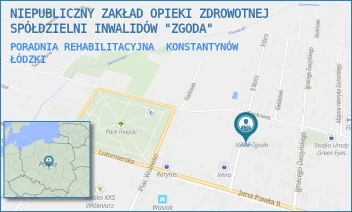 PORADNIA REHABILITACYJNA - NIEPUBLICZNY ZAKŁAD OPIEKI ZDROWOTNEJ SPÓŁDZIELNI INWALIDÓW "ZGODA" - UL. 8-GO MARCA 1,  KONSTANTYNÓW ŁÓDZKI