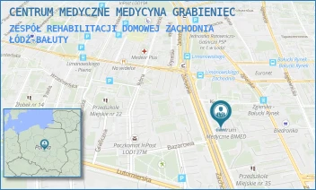 ZESPÓŁ REHABILITACJI DOMOWEJ ZACHODNIA - CENTRUM MEDYCZNE MEDYCYNA GRABIENIEC - UL. ZACHODNIA 12A/12C,  ŁÓDŹ-BAŁUTY