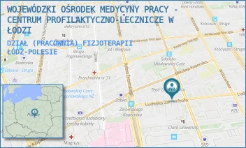 DZIAŁ (PRACOWNIA) FIZJOTERAPII - WOJEWÓDZKI OŚRODEK MEDYCYNY PRACY - CENTRUM PROFILAKTYCZNO-LECZNICZE W ŁODZI - UL. GDAŃSKA 117A,  ŁÓDŹ-POLESIE