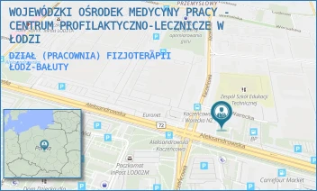 DZIAŁ (PRACOWNIA) FIZJOTERAPII - WOJEWÓDZKI OŚRODEK MEDYCYNY PRACY - CENTRUM PROFILAKTYCZNO-LECZNICZE W ŁODZI - UL. ALEKSANDROWSKA 61/63,  ŁÓDŹ-BAŁUTY