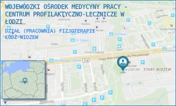 DZIAŁ (PRACOWNIA) FIZJOTERAPII - WOJEWÓDZKI OŚRODEK MEDYCYNY PRACY - CENTRUM PROFILAKTYCZNO-LECZNICZE W ŁODZI - AL. MARSZ. JÓZEFA PIŁSUDSKIEGO 133B,  ŁÓDŹ-WIDZEW