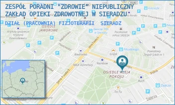 DZIAŁ (PRACOWNIA) FIZJOTERAPII - ZESPÓŁ PORADNI "ZDROWIE" NIEPUBLICZNY ZAKŁAD OPIEKI ZDROWOTNEJ W SIERADZU - UL. ALEJA POKOJU 7,  SIERADZ
