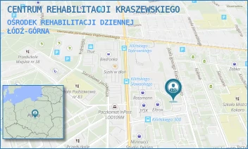 OŚRODEK REHABILITACJI DZIENNEJ - CENTRUM REHABILITACJI KRASZEWSKIEGO - UL. JÓZEFA IGNACEGO KRASZEWSKIEGO 7/9,  ŁÓDŹ-GÓRNA