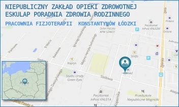 PRACOWNIA FIZJOTERAPII - NIEPUBLICZNY ZAKŁAD OPIEKI ZDROWOTNEJ ESKULAP PORADNIA ZDROWIA RODZINNEGO - UL. KOPERNIKA 23,  KONSTANTYNÓW ŁÓDZKI