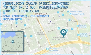 DZIAŁ (PRACOWNIA) FIZJOTERAPII - NIEPUBLICZNY ZAKŁAD OPIEKI ZDROWOTNEJ "ORTMED" SP. Z O.O. PRZEDSIĘBIORSTWO PODMIOTU LECZNICZEGO - UL. WODNIKA 7,  ŁÓDŹ-BAŁUTY