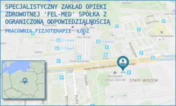 PRACOWNIA FIZJOTERAPII - SPECJALISTYCZNY ZAKŁAD OPIEKI ZDROWOTNEJ 'FEL-MED' SPÓŁKA Z OGRANICZONĄ ODPOWIEDZIALNOŚCIĄ - AL. MARSZ. JÓZEFA PIŁSUDSKIEGO 133D,  ŁÓDŹ