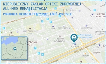 PORADNIA REHABILITACYJNA - NIEPUBLICZNY ZAKŁAD OPIEKI ZDROWOTNEJ ALL-MED REHABILITACJA - AL. KS. KARD. STEFANA WYSZYŃSKIEGO 29,  ŁÓDŹ-POLESIE