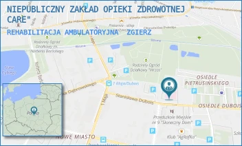 REHABILITACJA AMBULATORYJNA - NIEPUBLICZNY ZAKŁAD OPIEKI ZDROWOTNEJ " CARE" - UL. STANISŁAWA DUBOIS 17,  ZGIERZ