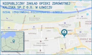 DZIAŁ (PRACOWNIA) FIZJOTERAPII - NIEPUBLICZNY ZAKŁAD OPIEKI ZDROWOTNEJ KALISKA SP.Z O.O. W ŁOWICZU - PL. STARY RYNEK 16,  ŁOWICZ