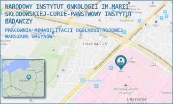 PRACOWNIA REHABILITACJI OGÓLNOUSTROJOWEJ - NARODOWY INSTYTUT ONKOLOGII IM. MARII SKŁODOWSKIEJ-CURIE - PAŃSTWOWY INSTYTUT BADAWCZY - ROENTGENA 5,  WARSZAWA URSYNÓW
