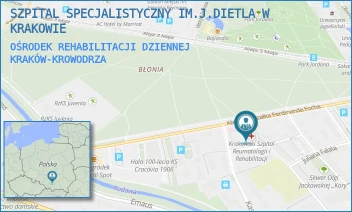 OŚRODEK REHABILITACJI DZIENNEJ - SZPITAL SPECJALISTYCZNY IM.J.DIETLA W KRAKOWIE - UL. AL. F. FOCHA 33,  KRAKÓW-KROWODRZA