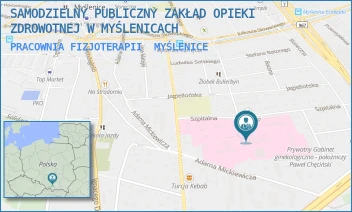 PRACOWNIA FIZJOTERAPII - SAMODZIELNY PUBLICZNY ZAKŁAD OPIEKI ZDROWOTNEJ W MYŚLENICACH - UL. UL. SZPITALNA 2,  MYŚLENICE