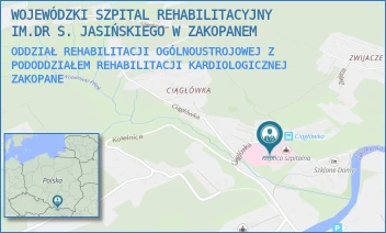 ODDZIAŁ REHABILITACJI OGÓLNOUSTROJOWEJ Z PODODDZIAŁEM REHABILITACJI KARDIOLOGICZNEJ - WOJEWÓDZKI SZPITAL REHABILITACYJNY IM.DR S. JASIŃSKIEGO W ZAKOPANEM - UL. CIĄGŁÓWKA 9,  ZAKOPANE