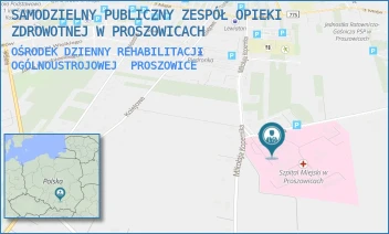 OŚRODEK DZIENNY REHABILITACJI OGÓLNOUSTROJOWEJ - SZPITAL IM. OJCA RAFAŁA Z PROSZOWIC SAMODZIELNY PUBLICZNY ZESPÓŁ OPIEKI ZDROWOTNEJ W PROSZOWICACH - UL. MIKOŁAJA KOPERNIKA 13,  PROSZOWICE