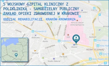 ODDZIAŁ REHABILITACJI - 5 WOJSKOWY SZPITAL KLINICZNY Z POLIKLINIKĄ - SAMODZIELNY PUBLICZNY ZAKŁAD OPIEKI ZDROWOTNEJ W KRAKOWIE - UL. WROCŁAWSKA 1-3,  KRAKÓW-KROWODRZA