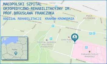 ODDZIAŁ REHABILITACJI - MAŁOPOLSKI SZPITAL ORTOPEDYCZNO-REHABILITACYJNY IM. PROF.BOGUSŁAWA FRANCZUKA - AL. MODRZEWIOWA 22,  KRAKÓW-KROWODRZA