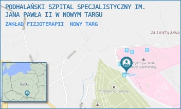 ZAKŁAD FIZJOTERAPII - PODHALAŃSKI SZPITAL SPECJALISTYCZNY IM. JANA PAWŁA II W NOWYM TARGU - UL. SZPITALNA 14,  NOWY TARG