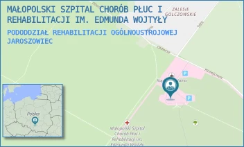 PODODDZIAŁ REHABILITACJI OGÓLNOUSTROJOWEJ - MAŁOPOLSKI SZPITAL CHORÓB PŁUC I REHABILITACJI IM. EDMUNDA WOJTYŁY - UL. KOLEJOWA 1A,  JAROSZOWIEC