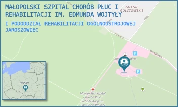 I PODODDZIAŁ REHABILITACJI OGÓLNOUSTROJOWEJ - MAŁOPOLSKI SZPITAL CHORÓB PŁUC I REHABILITACJI IM. EDMUNDA WOJTYŁY - UL. KOLEJOWA 1A,  JAROSZOWIEC
