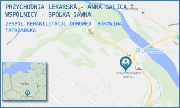 ZESPÓŁ REHABILITACJI DOMOWEJ - PRZYCHODNIA LEKARSKA - ANNA GALICA I WSPÓLNICY - SPÓŁKA JAWNA - UL. DŁUGA 145,  BUKOWINA TATRZAŃSKA