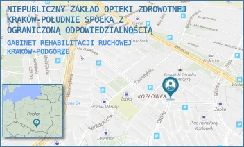 GABINET REHABILITACJI RUCHOWEJ - NIEPUBLICZNY ZAKŁAD OPIEKI ZDROWOTNEJ KRAKÓW-POŁUDNIE SPÓŁKA Z OGRANICZONĄ ODPOWIEDZIALNOŚCIĄ - UL. NA KOZŁÓWCE 29,  KRAKÓW-PODGÓRZE