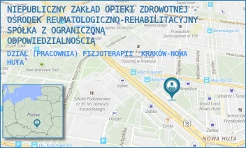 DZIAŁ (PRACOWNIA) FIZJOTERAPII - NIEPUBLICZNY ZAKŁAD OPIEKI ZDROWOTNEJ - OŚRODEK REUMATOLOGICZNO-REHABILITACYJNY SPÓŁKA Z OGRANICZONĄ ODPOWIEDZIALNOŚCIĄ - UL. OS. CENTRUM C 11,  KRAKÓW-NOWA HUTA