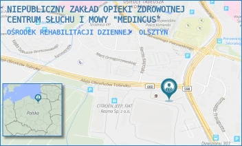 OŚRODEK REHABILITACJI DZIENNEJ - NIEPUBLICZNY ZAKŁAD OPIEKI ZDROWOTNEJ CENTRUM SŁUCHU I MOWY "MEDINCUS" - OBROŃCÓW TOBRUKU 1/1,  OLSZTYN