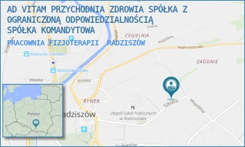 PRACOWNIA FIZJOTERAPII - AD VITAM PRZYCHODNIA ZDROWIA SPÓŁKA Z OGRANICZONĄ ODPOWIEDZIALNOŚCIĄ - UL. SZKOLNA 15,  RADZISZÓW