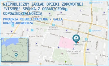PORADNIA REHABILITACYJNA - GALLA - NIEPUBLICZNY ZAKŁAD OPIEKI ZDROWOTNEJ "VISMED" SPÓŁKA Z OGRANICZONĄ ODPOWIEDZIALNOŚCIĄ - UL. KRONIKARZA GALLA 24,  KRAKÓW-KROWODRZA