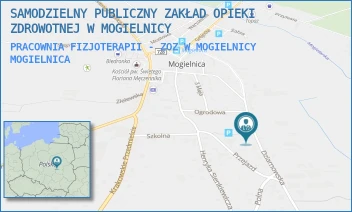 PRACOWNIA FIZJOTERAPII - ZOZ W MOGIELNICY - SAMODZIELNY PUBLICZNY ZAKŁAD OPIEKI ZDROWOTNEJ W MOGIELNICY - DZIARNOWSKA 40,  MOGIELNICA
