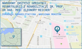 PORADNIA REHABILITACYJNA - NARODOWY INSTYTUT GERIATRII, REUMATOLOGII I REHABILITACJI IM. PROF. DR HAB. MED. ELEONORY REICHER - SPARTAŃSKA 1,  WARSZAWA MOKOTÓW