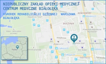 OŚRODEK REHABILITACJI DZIENNEJ - NIEPUBLICZNY ZAKŁAD OPIEKI MEDYCZNEJ CENTRUM MEDYCZNE BIAŁOŁĘKA - KSIĄŻKOWA 10,  WARSZAWA BIAŁOŁĘKA