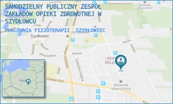PRACOWNIA FIZJOTERAPII - SAMODZIELNY PUBLICZNY ZESPÓŁ ZAKŁADÓW OPIEKI ZDROWOTNEJ W SZYDŁOWCU - WSCHODNIA 23,  SZYDŁOWIEC