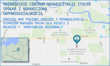 ODDZIAŁ WAD POSTAWY SKOLIOZ I REHABILITACJI SCHORZEŃ NARZĄDU RUCHU DLA DZIECI I MŁODZIEY - MAZOWIECKIE CENTRUM REHABILITACJI STOCER SPÓŁKA Z OGRANICZONĄ ODPOWIEDZIALNOŚCIĄ - DŁUGA 40/42,  KONSTANCIN-JEZIORNA