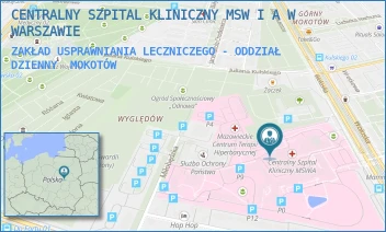 ZAKŁAD USPRAWNIANIA LECZNICZEGO - ODDZIAŁ DZIENNY - CENTRALNY SZPITAL KLINICZNY MSW I A W WARSZAWIE - WOŁOSKA 137,  MOKOTÓW