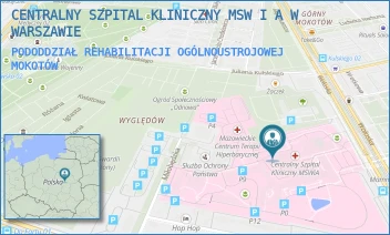 PODODDZIAŁ REHABILITACJI OGÓLNOUSTROJOWEJ - CENTRALNY SZPITAL KLINICZNY MSW I A W WARSZAWIE - WOŁOSKA 137,  MOKOTÓW