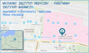 PRACOWNIA FIZJOTERAPII - WOJSKOWY INSTYTUT MEDYCZNY - PAŃSTWOWY INSTYTUT BADAWCZY - SZASERÓW 128,  WARSZAWA PRAGA-POŁUDNIE
