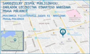 PRACOWNIA FIZJOTERAPII SASKA 61 - SAMODZIELNY ZESPÓŁ PUBLICZNYCH ZAKŁADÓW LECZNICTWA OTWARTEGO WARSZAWA PRAGA POŁUDNIE - SASKA 61,  WARSZAWA PRAGA-POŁUDNIE