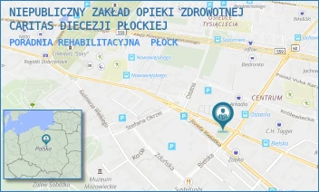 PORADNIA REHABILITACYJNA - NIEPUBLICZNY ZAKŁAD OPIEKI ZDROWOTNEJ CARITAS DIECEZJI PŁOCKIEJ W PRZASNYSZU - SIENKIEWICZA 54,  PŁOCK