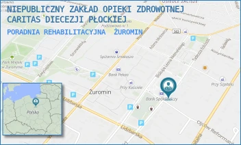 PORADNIA REHABILITACYJNA - NIEPUBLICZNY ZAKŁAD OPIEKI ZDROWOTNEJ CARITAS DIECEZJI PŁOCKIEJ W PRZASNYSZU - KOŚCIUSZKI 2,  ŻUROMIN