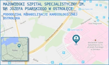 PODODDZIAŁ REHABILITACJI KARDIOLOGICZNEJ - MAZOWIECKI SZPITAL SPECJALISTYCZNY IM. DR JÓZEFA PSARSKIEGO W OSTROŁĘCE - JANA PAWŁA II 120A,  OSTROŁĘKA